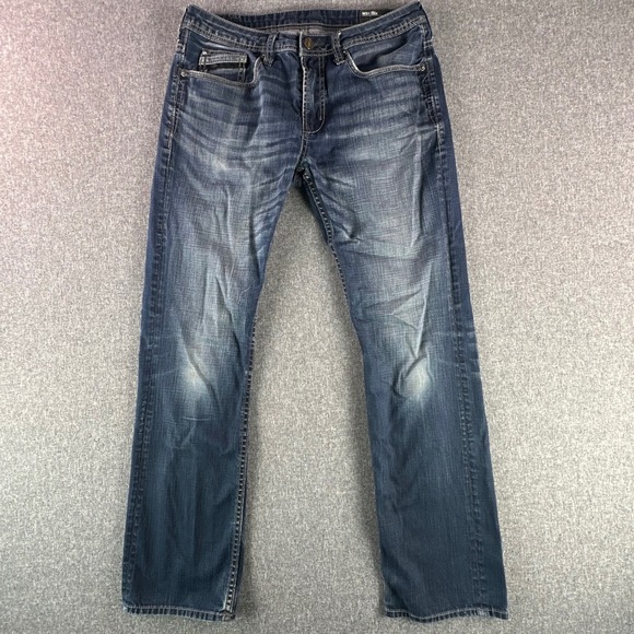 Buffalo David Bitton Other - Buffalo Jeans Mens 31 Six Slim Straight Blue Faded Whiskered David Bitton